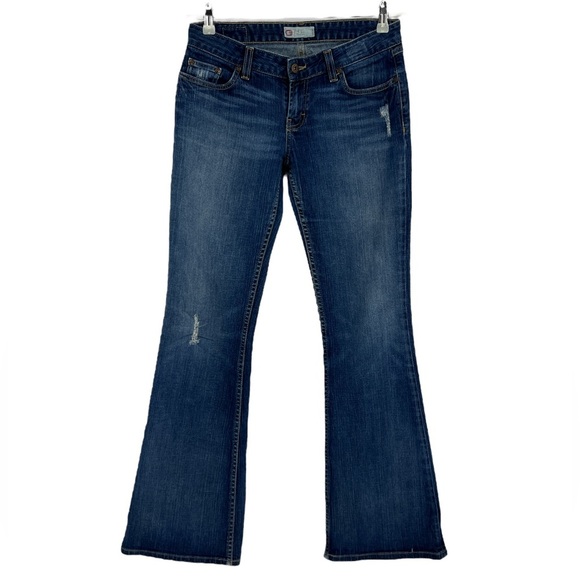 BKE bootcut Med Rise stretch distressed Jeans SZ 29 - Picture 2 of 12